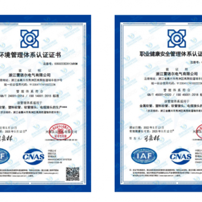 雷諾爾電氣順利通過(guò)ISO14001和ISO45001環(huán)境、安全管理體系認(rèn)證